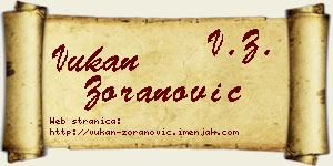Vukan Zoranović vizit kartica